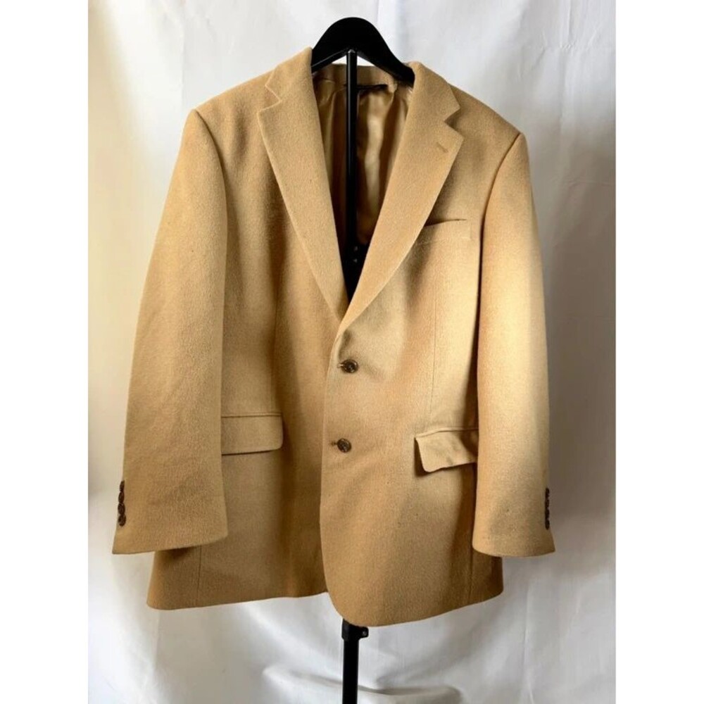 Vintage Bill Blass Black Label Parisian 100% Camel Hair Blazer Men’s 41R Tan